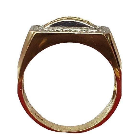 Cubic Zirconia Band Ring 14K Yellow Gold real size 10 - Picture 3 of 6